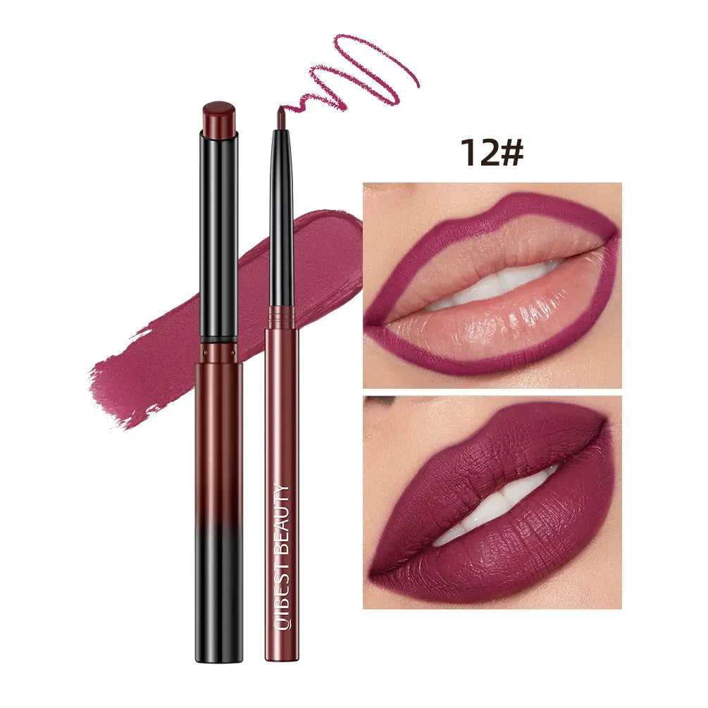 Matte Lipstick & Smooth Lip Liner, Lip Lacquer Lipliner, 2 Counts/Set Long Lasting Lip Makeup Pen for Girls & Women, Summer Makeup, Lip Cosmetic